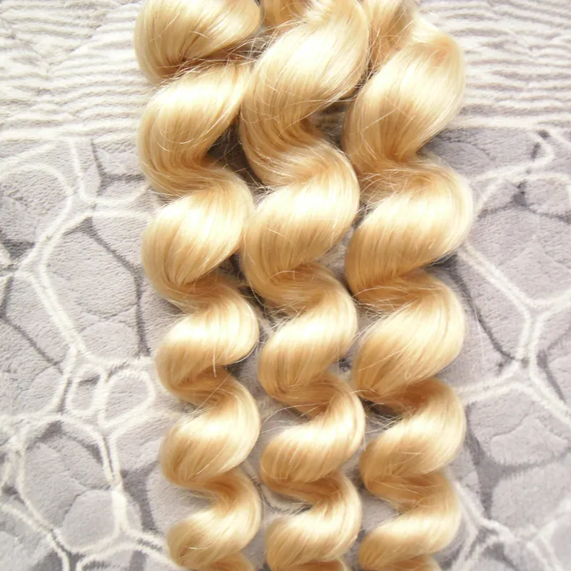 EXTENSIONS DE CHEVEUX HUMANCHES LOOSES RESPONSION HUMANCHE CHEVEUX HUMUME HUMUME THEFT 1 BUNDLES NON-REMY 100G 613 BLANCHE BLONDE BUDSILIAN CHEVEUIL BUNDLES DOUBLE TRADIO