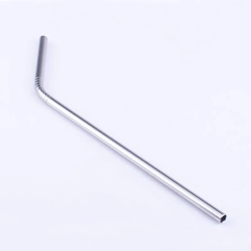 8mm* 8.5" Straight Bent Stainless Steel Drinking Straw Beer Fruit Juice Straws Event Party Favor Supplies ZA4264