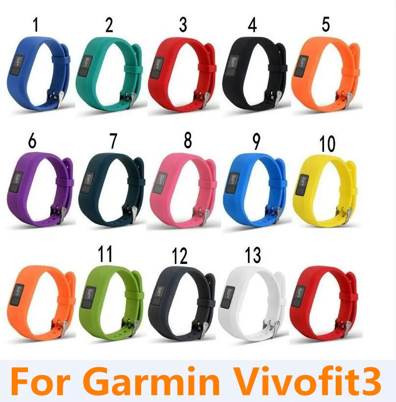 Garmin Vivofit 3 VivoFit3リストバンドのための500ピースの交換のスマートな手首のゴムバンド腕時計シリコンストラップ