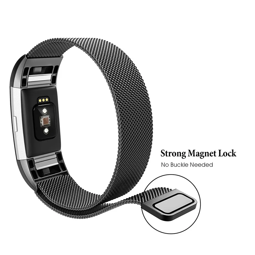 Milanese Loop Watch band stainless steel Bracelets for Sports watch Smart Watch For Fitbit Charge 2