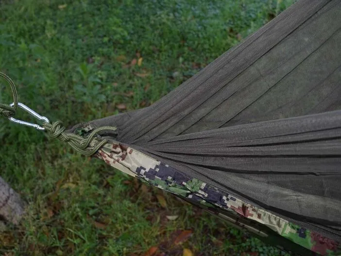 Draagbare Parachute Stof Dubbele Persoon Camping Camo Hangmat Hangbed met Mosquito Slaaphangmatten voor kamperen en wandelen