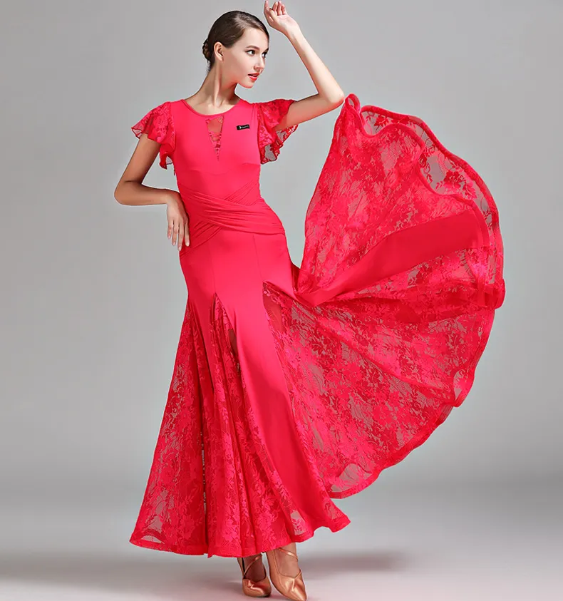 2018 New green ballroom dress woman ballroom waltz dresses ballroom dance clothes red spanish flamenco dress fringe dance8525859