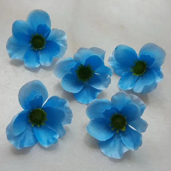 Têtes de fleurs de pavot en soie artificielle 7CM disponibles pour bricolage accessoire de guirlande décorative couvre-chef de fête de mariage G620