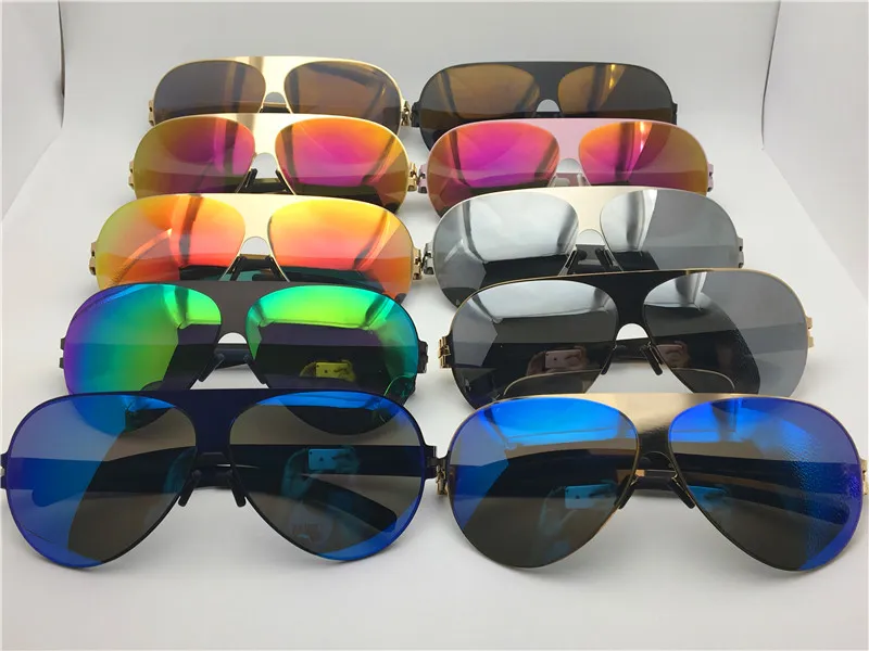 new mykita sunglasses Franz pilot frame with mirror lens ultralight frame Memory Alloy oversized sunglasses summer style cool outdoor design