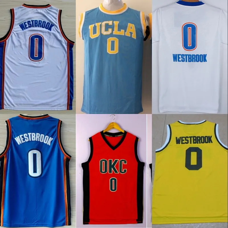 Camisetas de baloncesto más nuevas 0 Russell Westbrook Jersey camiseta UCLA  Bruins Russell Westbrook uniformes universitarios