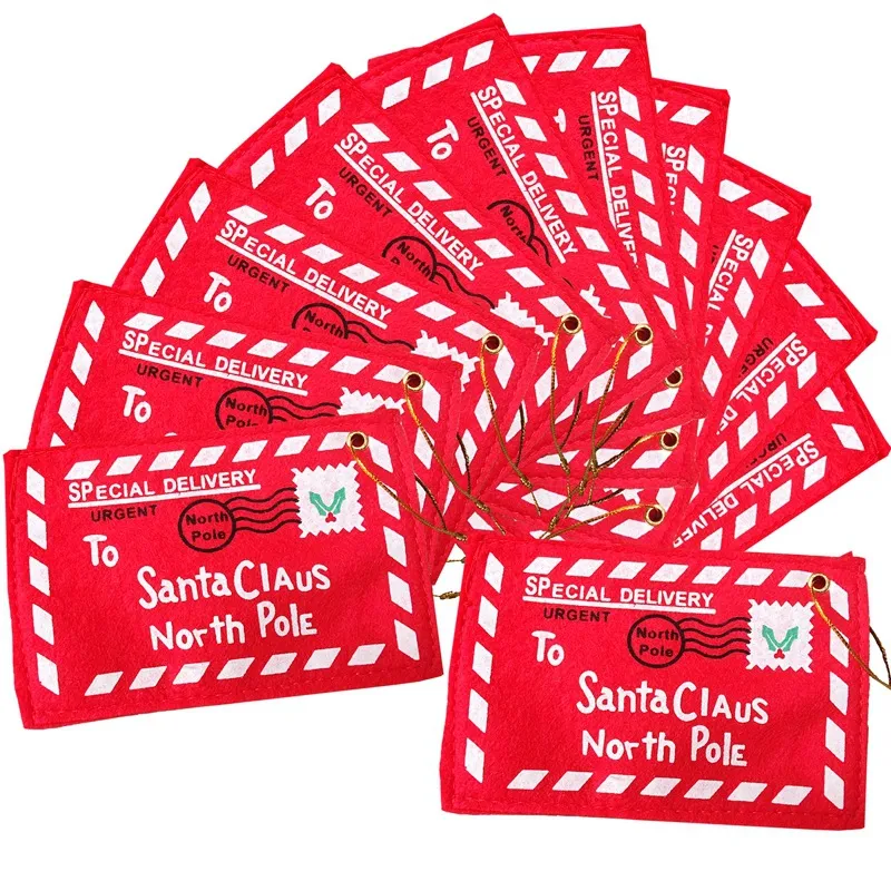 المغلف الأحمر بطاقات المعايدة متعددة الوظائف لبطاقات عيد الميلاد كاندي حقيبة أطفال سانتا كلوز هدية ZA4937