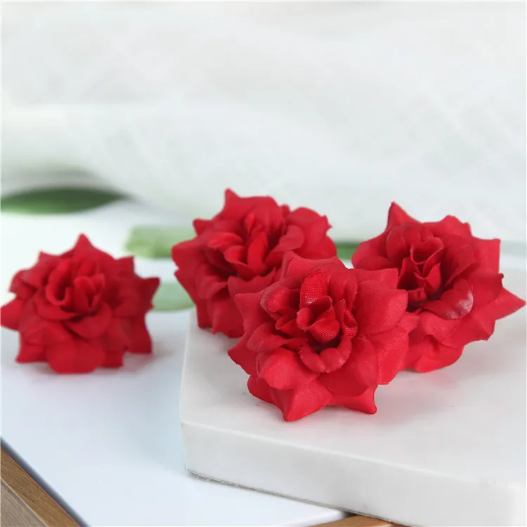 Artificial Rose Flowers Heads DIY Crafts Silk Artificial Flowers Wall For Wedding Decoration Background Wall Wedding Bouquets Golden Rose