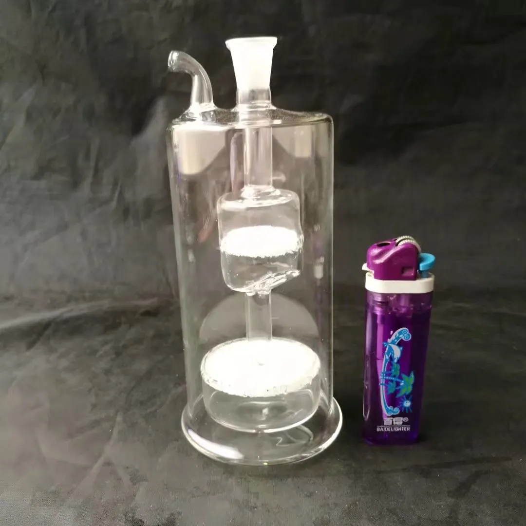 Pot en verre ultra-silencieux à double noyau de sable, bongs en verre en gros, narguilé en verre, accessoires pour tuyaux de fumée