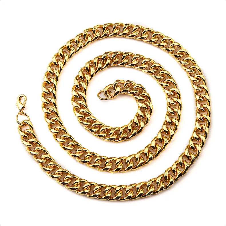 Män hiphop smycken mode trendig guldkedja för män smycken 18k real guld pläterad halsband ormkedja