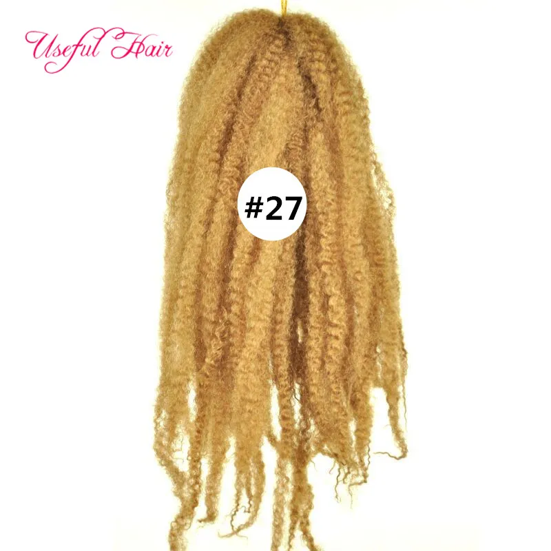 synthétique blonde crépus bouclés 18 pouces Afro crépus marley tresse extension de cheveux bouclés 100 grammes marley tressage cheveux crochet tresses cheveux bolote