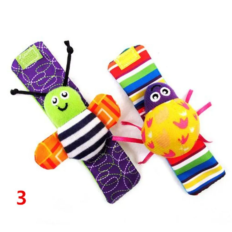 Dos desenhos animados do bebê cinta de pulso bebê brinquedo animal pulseira Strap e meias set Bug Correia De Pulso adorável Macio brinquedo Infantil kid380