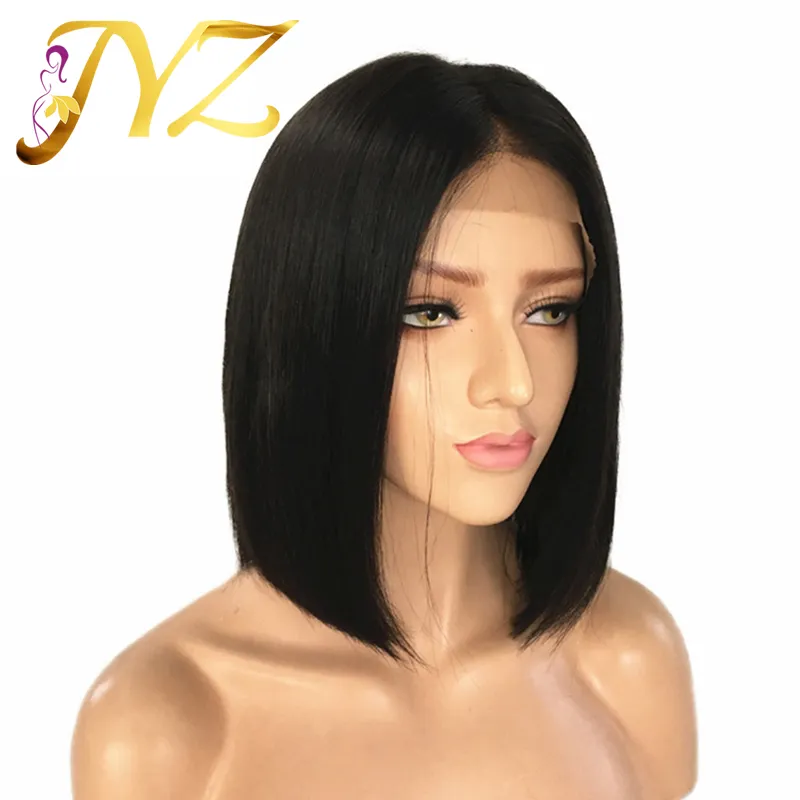 Naturlig rak Bob Human Hair Spets Front Wig Swiss Brasiliansk hårkvalitet för Black Woman4922918