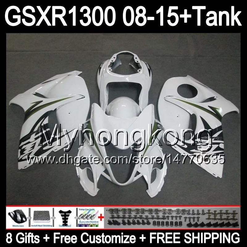 Gloss White 8Gifts voor Suzuki Hayabusa GSXR1300 2008 2009 2010 2011 14MY129 GSXR-1300 GSX R1300 GSXR 1300 2012 2013 2014 2015 Witte Keuken