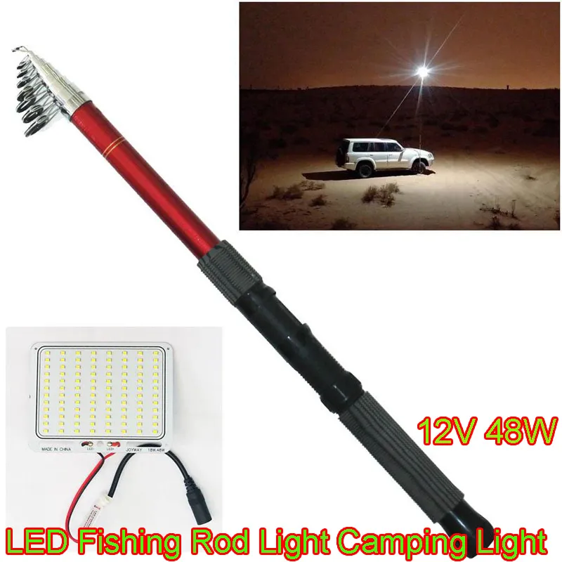 48W Teleskop LED Angelrute Camping Beleuchtung Outdoor Notfall