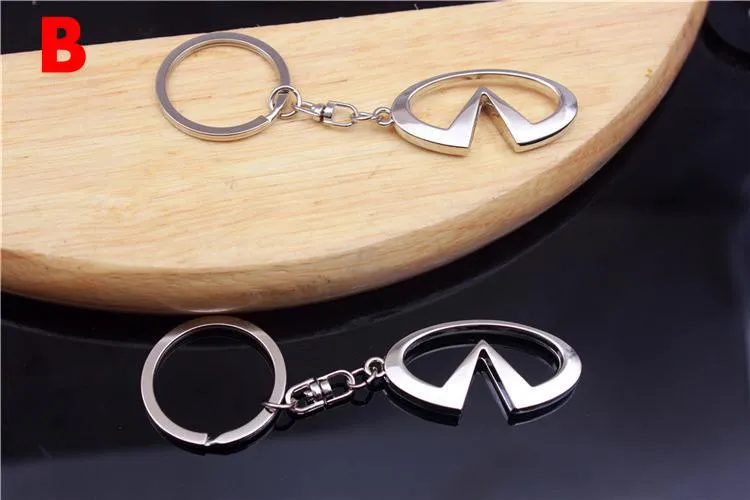 Do logo logo samochodowego Infiniti Pierścienie klucza klucza Auto kluczowe części Uchwyt Stylizacja emblematu samochodu dla Infiniti Q50 FX35 FX FX37 G37 G35 Keyring4459714