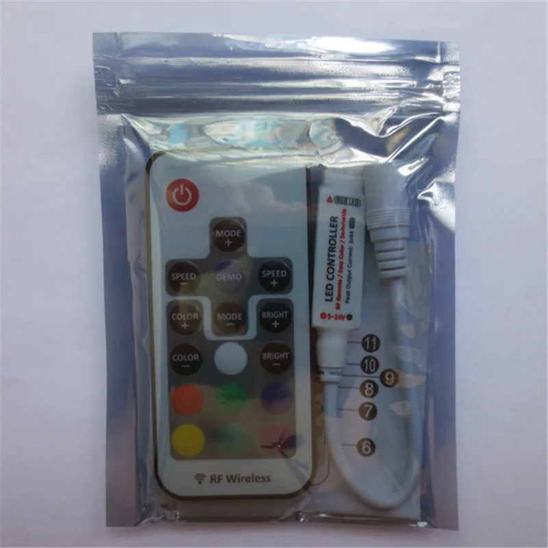 RGB Mini Controller DC 512V 12A 17Key RF Wireless Pilot Controller dla 5050 3528 Pasek LED7171543