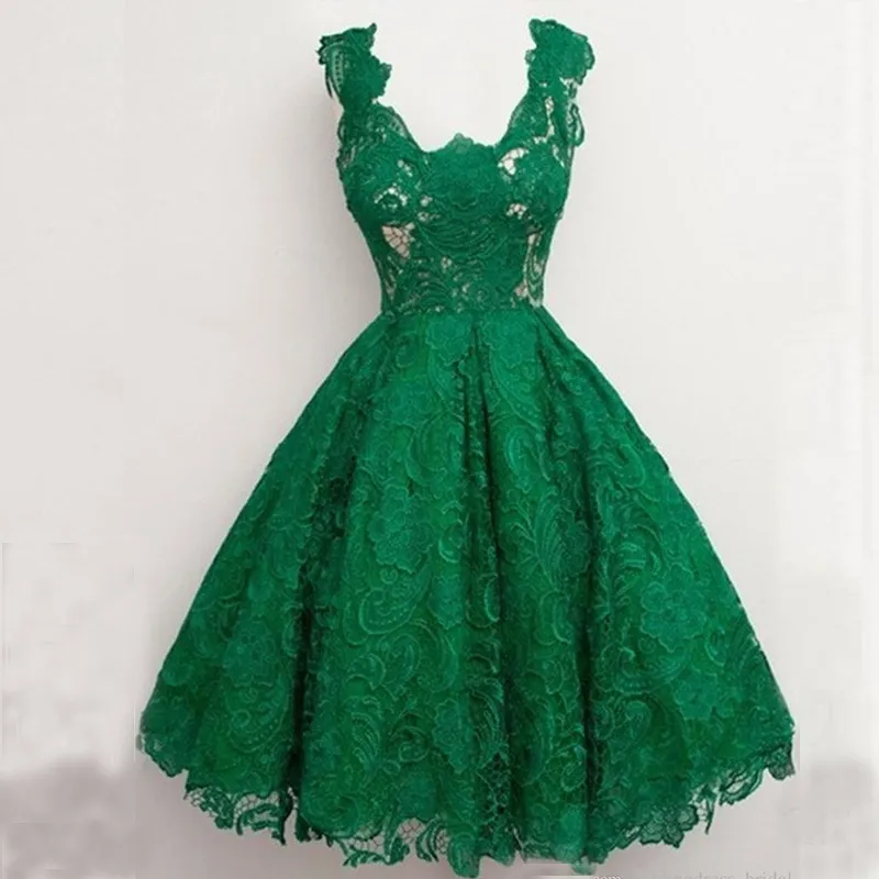 Emerald Green Prom Dress Vestidos Curto De Festa 2021 Długość kolana Wieczór Dreknee Długość Sexy Party Prom Dress Suknie Arabskie Suknie Homecoming Tanie