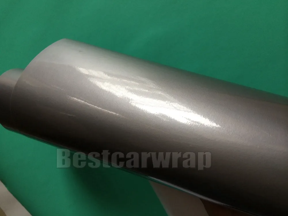 Gunmetal Grey Ultra Shiny Glossy Vinyl wrap 3 Layers High Gloss Car Wrap Film Shiny like  1080 with air bubble Free Size:1.52*20M/Roll