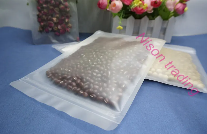15x22cm / matte transparent husdjur plast ziplock väska, återupptagbar kaffeböna poly påse dragkedja lås, pistaschötter mutter mat säck