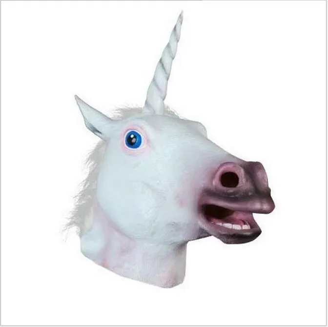 Rolig Cosplay Animal Head Mask Halloween Full Face Masks Party Costume Theatre Prop Novelty Latex Rubber Horse Head Masks