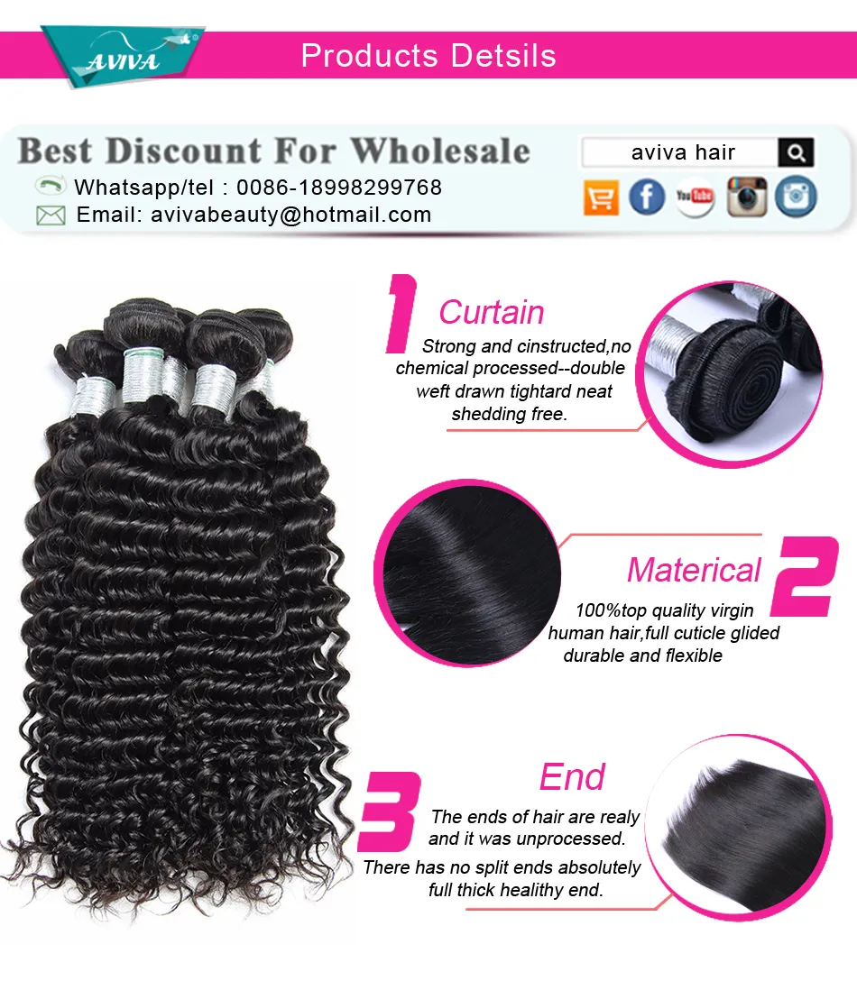 8A Peruviaanse Indiase Maleisische Mongoolse Cambodjaanse Braziliaanse Diepe Krullend Maagd Haar Weave 3/4/5 Bundels Goedkope Krullende Remy Menselijk Hair Extensions