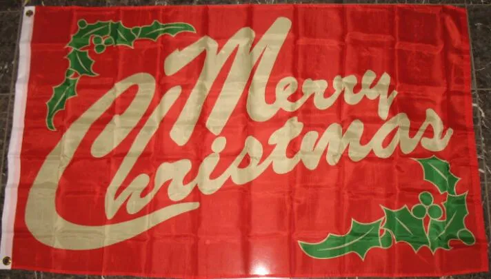 Drapeau de lettrage de gui de joyeux noël, bannière en Polyester volante de 3 pieds x 5 pieds, 150x90cm, drapeau personnalisé pour l'extérieur