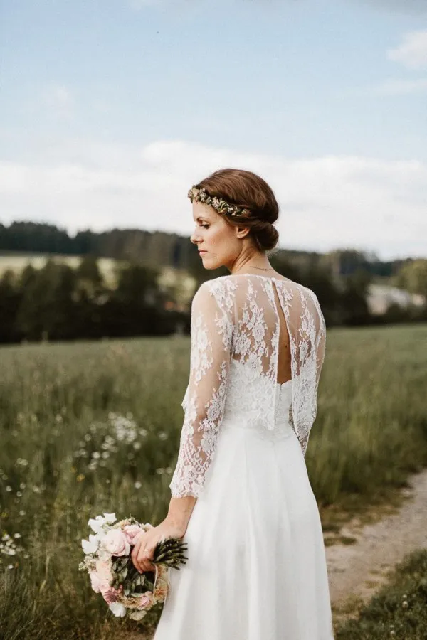 Romantische Landstrand Brautkleider Einfache elegante Schatz bodenlange preiswerte Brautkleider mit abnehmbarem exquisiten LA6398932