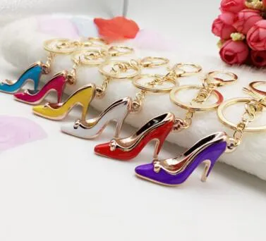 Högklackat nyckelkedja Höghälsade skor Handväskor Tillbehör Bilnyckel Ringkedja Hängsmycke Multicolor High Heel Key Ring Holiday Gift Keychain