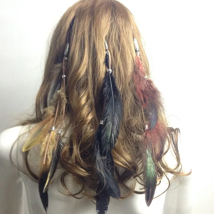 Top Fashion Women Girl's Clip On in feather Hair Extension Hot for Party Brand New Hairpieces accessories with clips