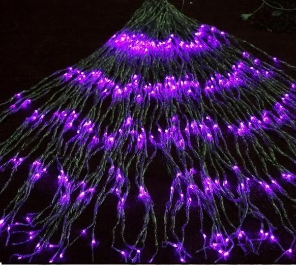 LED Waterfall String Curtain Light 6m * 3m 640 Leds3m * 6m 576led Vattenflöde Julbröllopsfest Holiday Decoration Fairy String Lights