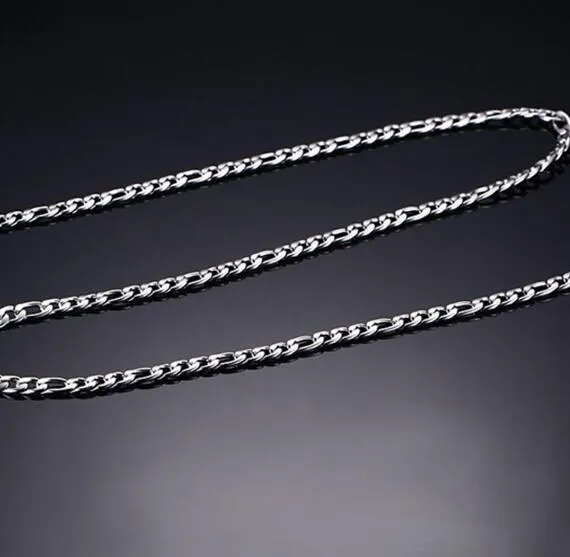 Vente directe d'usine en gros en acier inoxydable ton argent mince 4mm NK Cfigaro urb Chaîne à maillons Collier de mode 18 pouces-32 pouces