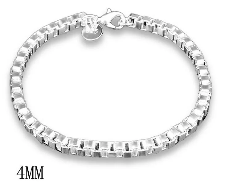 2017 Bracciale classico da uomo più venduto Bracciale in argento 925 gioielli in argento 19 cm * 4 mm 20 pz / lotto Spedizione gratuita