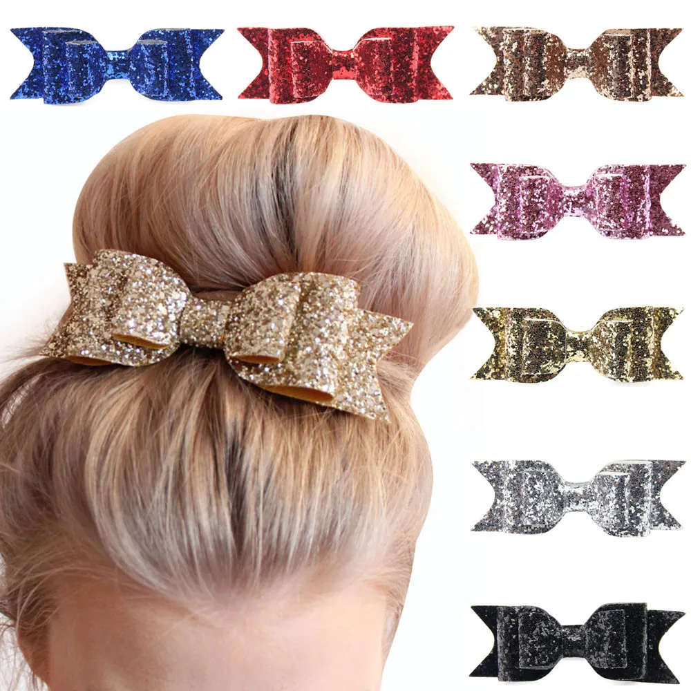 5 Style disponible! Femmes Baby Girl Big Glitter Cheveux Bow enfants Coupes à cheveux Coupes de cheveux pour enfants Accessoires pour cheveux Enfant Headwear /