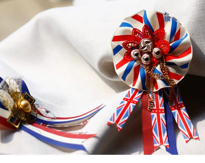 Confezione regalo Modello bandiera stile americano britannico Ornamenti capelli Nastro colorato in grosgrain 100 iarde Decorazione Accessori fai da te