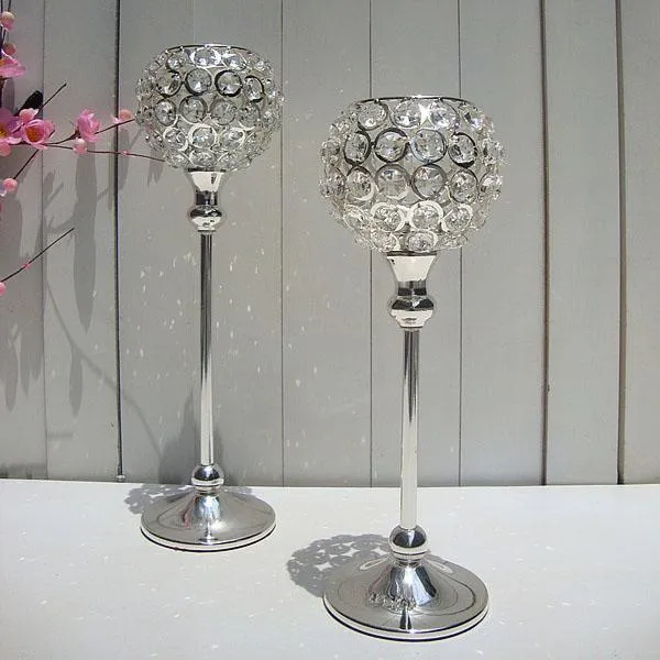 Centrotavola da tavolo portacandele con sfera di cristallo la decorazione di nozze