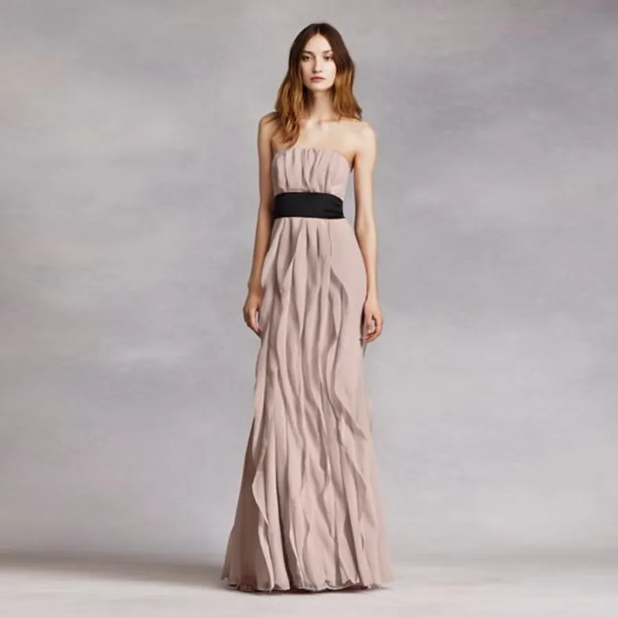 crinkle chiffon bridesmaid dress Navy Coast Crinkle Chiffon Bardot Bridesmaid Maxi Dress