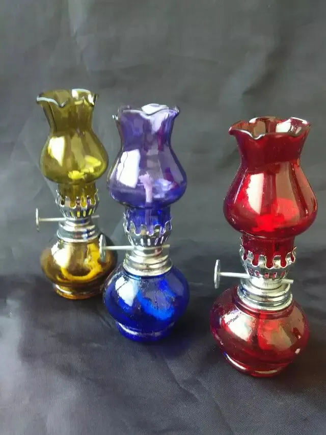 Accessoires de bongs en verre de lampe à alcool de couleur, tuyaux en verre de brûleur à mazout uniques, conduites d'eau, conduites d'huile en verre, plates-formes d'huile fumant avec compte-gouttes