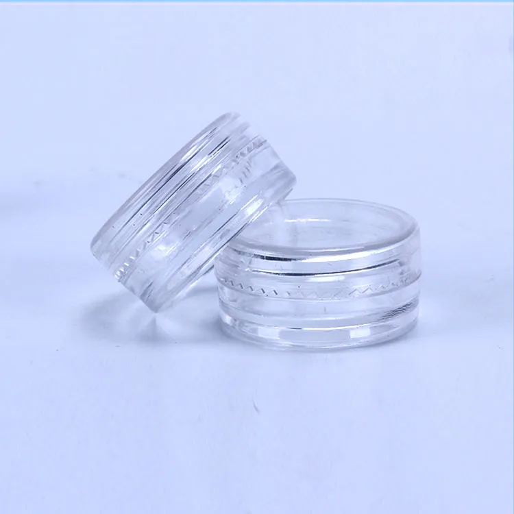 Frascos vacíos de plástico transparente de 2ML, tapa transparente, tamaño de 2 gramos para crema cosmética, sombra de ojos, polvo para uñas, joyería E-líquido
