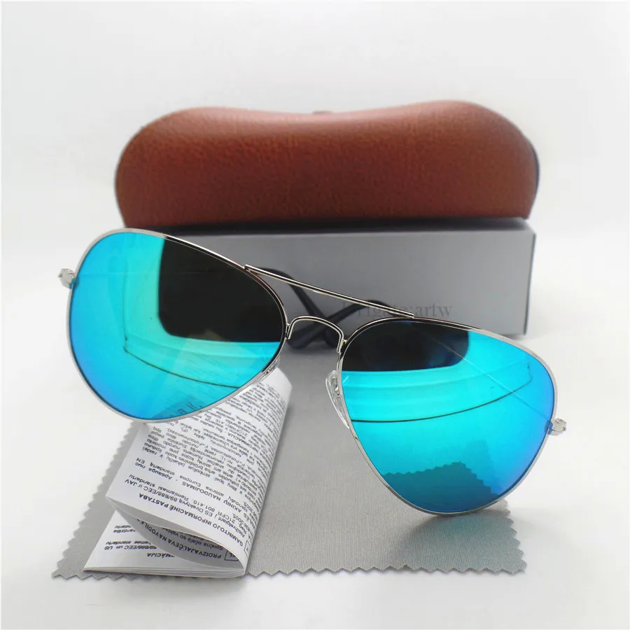 Classic Men Sunglasses Brand Designer Top Quality Glass Lens Metal