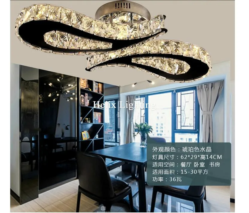 2017 Newly L620mm LED Crystal Ceiling Light For Living Room luminaria LED Ceiling Lamp Fixture For Bedroom AC 100% Guaranteed