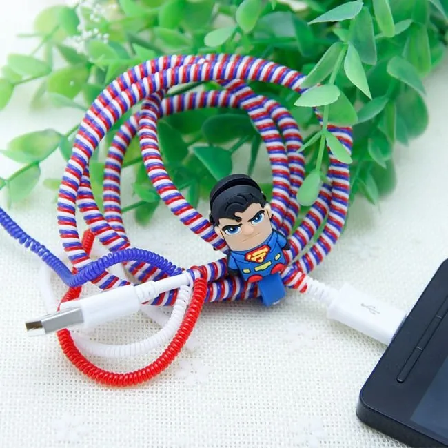 Plastic Spring Protective Sleeve Mobile Tablet Transparent Spiral Cord Protector For Phone Charger Earphone Cords 