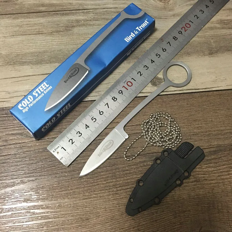 NEW COLD STEEL 20BTJ BIRD & TROUT FIXED BLADE KNIFE SECURE EX NECK