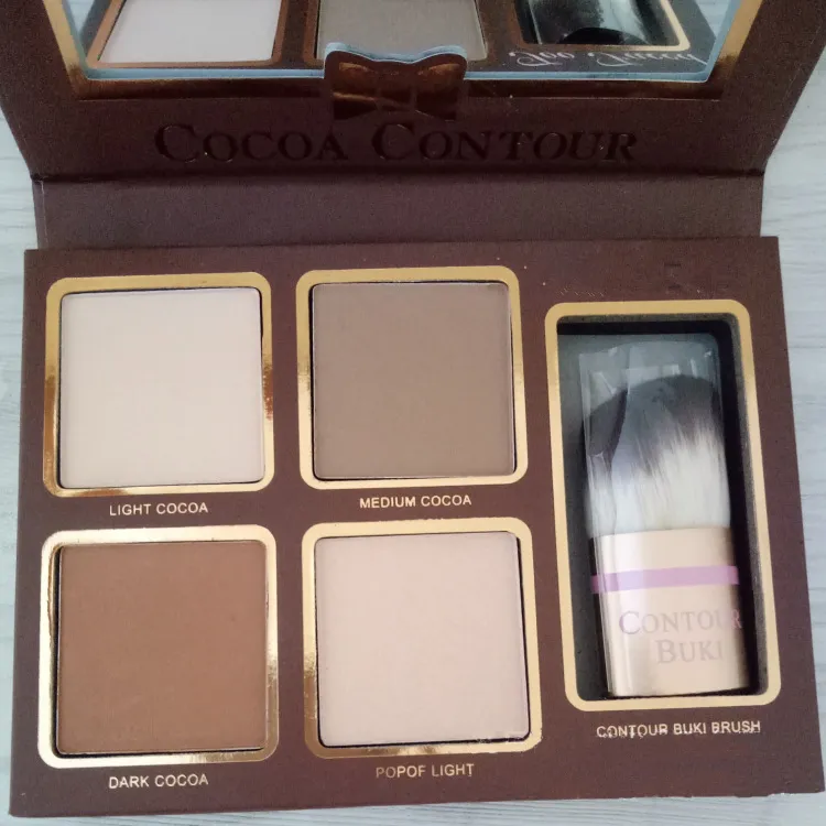 Merk Make-up Cocoa Contour Palette Gezicht Bronzer Contouring HighLighting Kit met borstel Marktpoeder Cosmetica Gift Paletten Hoge kwaliteit Make-up levering