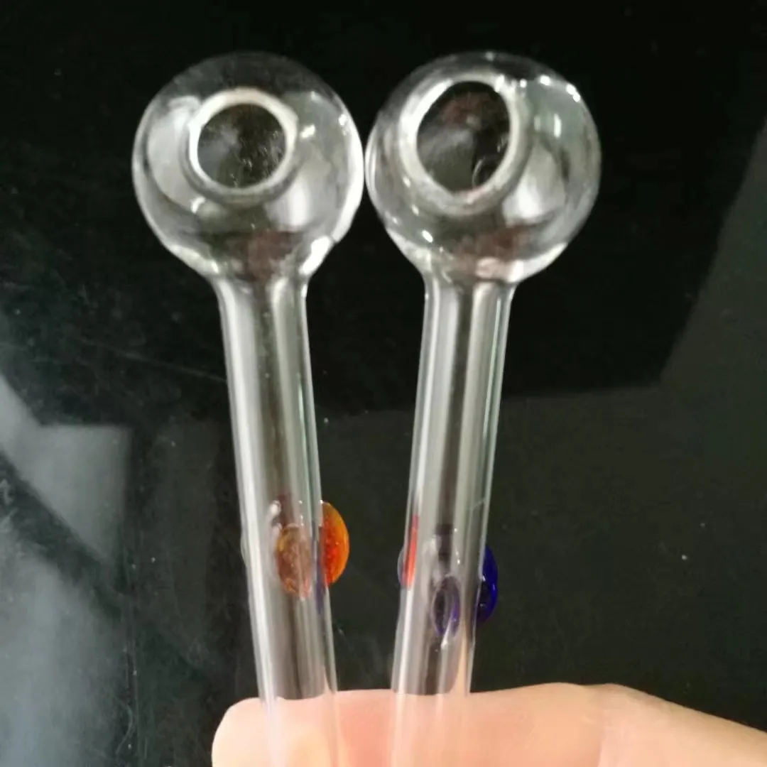 Quemador de tornillo de vidrio de fulcro transparente, tubo de quemador de aceite de vidrio Aceite de tubo de vidrio de quemador colorido