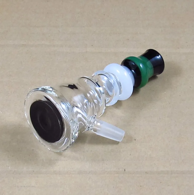 Twee functies 4 inch Mini Glas DAB Oil Rigs Bubbler Bong Water Pipe 10mm WYK-003 MINI Draagbaar Easy Carry with
