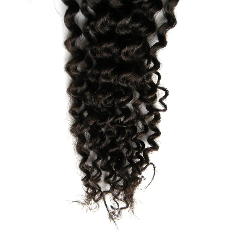 Kinky Curly Micro Boop Bague Perles Remy Human Hair Extensions Easy Liens Vierge Vierge Brésilienne Couleur naturelle 100g