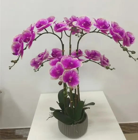 Orquídea de traça Artificial flor boa sente Mostrar flor borboleta orquídea  cola flor de plástico decoração