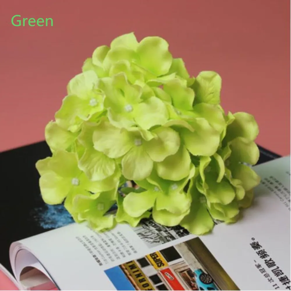 Artificielle Hortensia Tête De Fleur 15 CM Diamètre Mariage / Fête / Maison DIY Fleur Décoration Murale 18 Couleur 1 = 