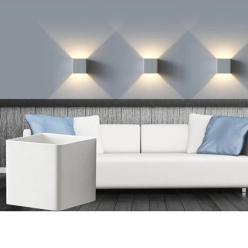 Moderne LED-Wandleuchte, 6 W, 12 W, quadratische Wandleuchte für Wohnzimmer, Treppen, Flur, Schlafzimmer, Wandleuchte, Beleuchtungskörper