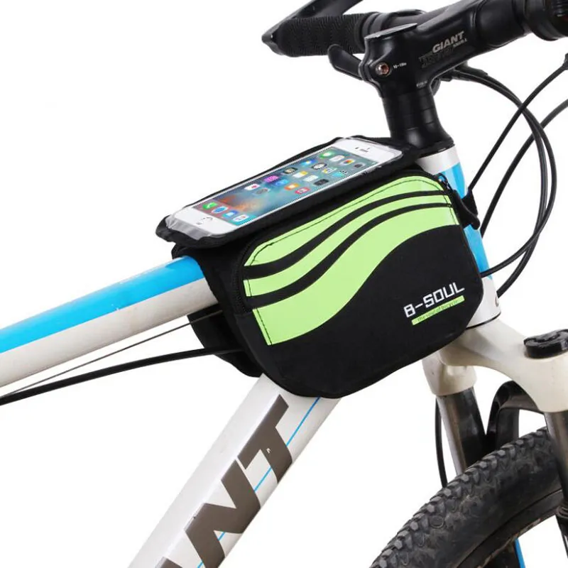 New Cycling Bike Bicycle Bags Bike Frame Front Tube Waterproof Mobile Phone Bag 5.7 inch Bike Touch Screen Bag